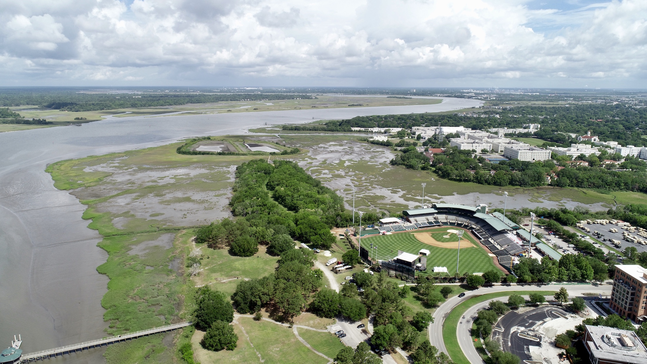 Aerial View of Joe Riley Stadium, Charleston SC