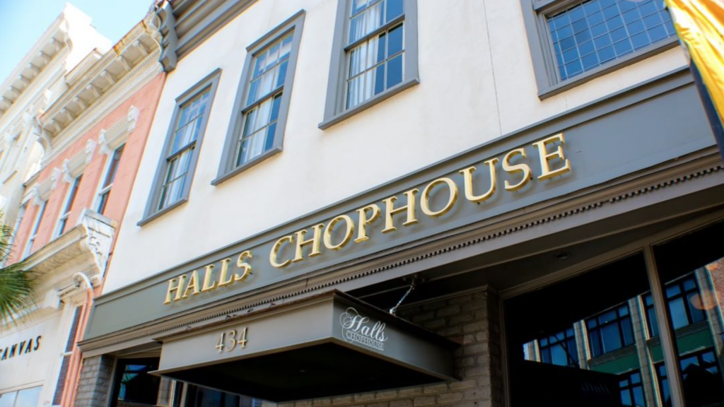 front exterior image of Hall's Chophouse in Charleston SC