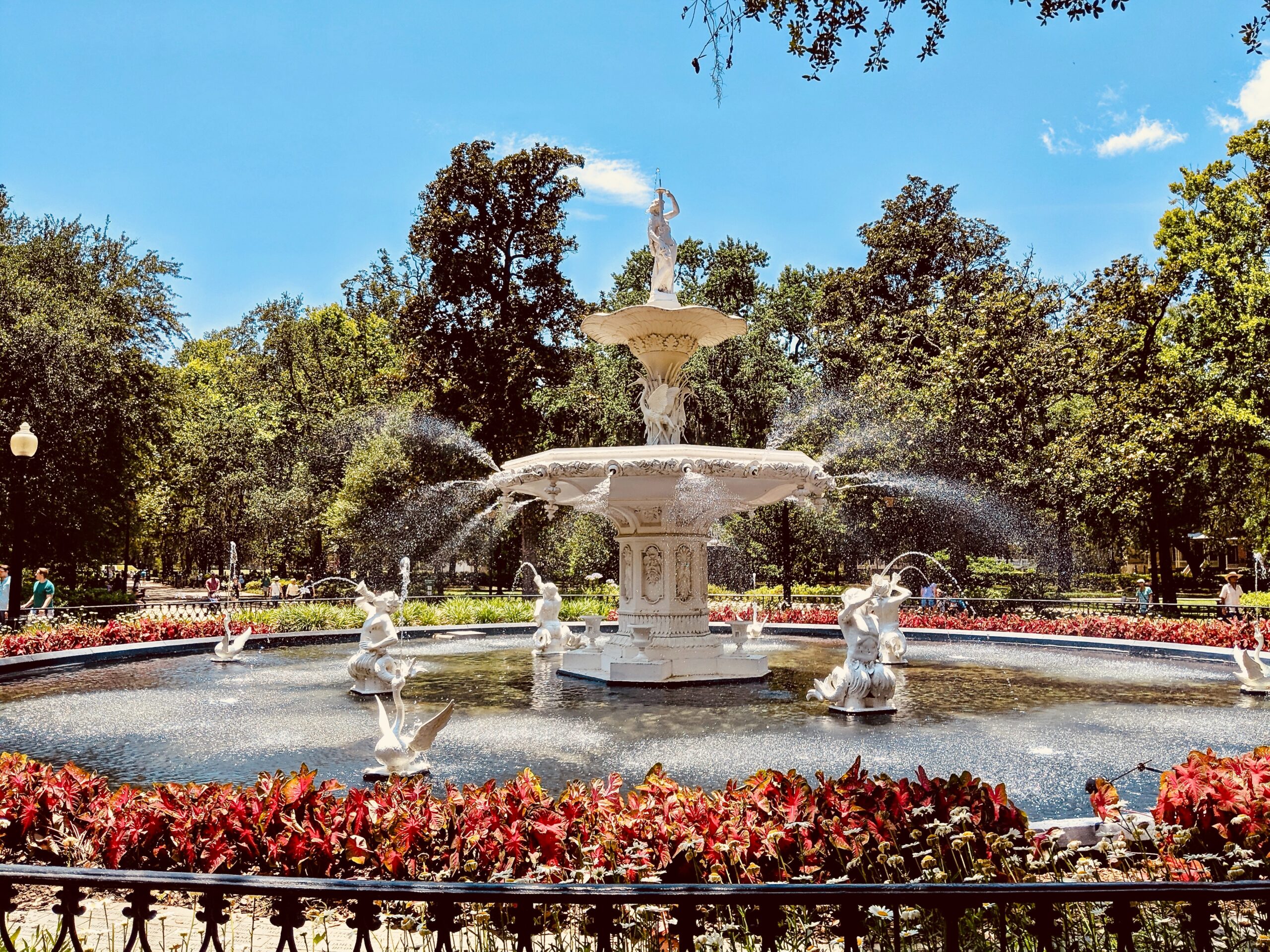 View of the fountain in Forsyth Park Savannah GA 
