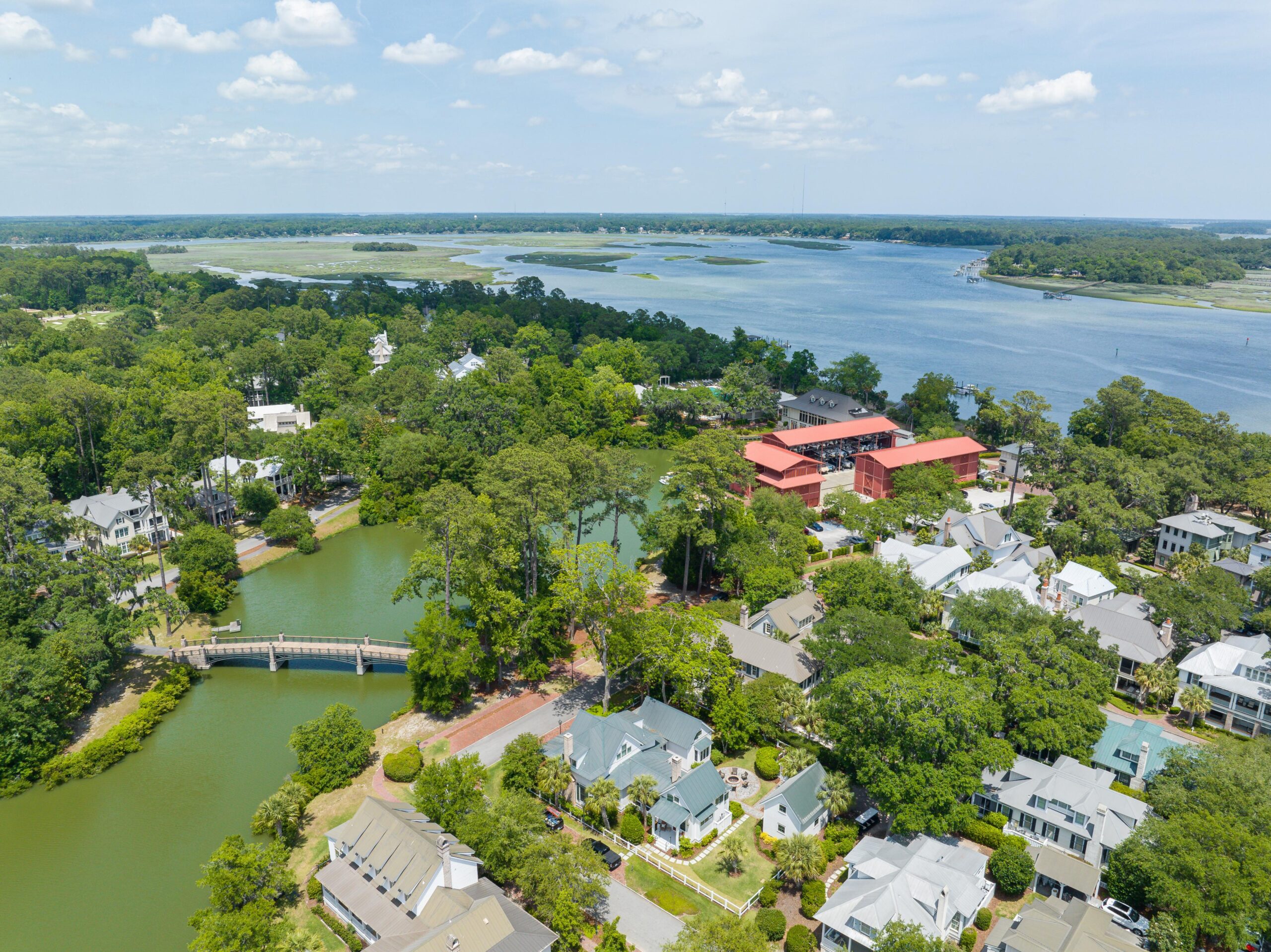 Aerial view of Wilson Village and Palmetto Bluff SC