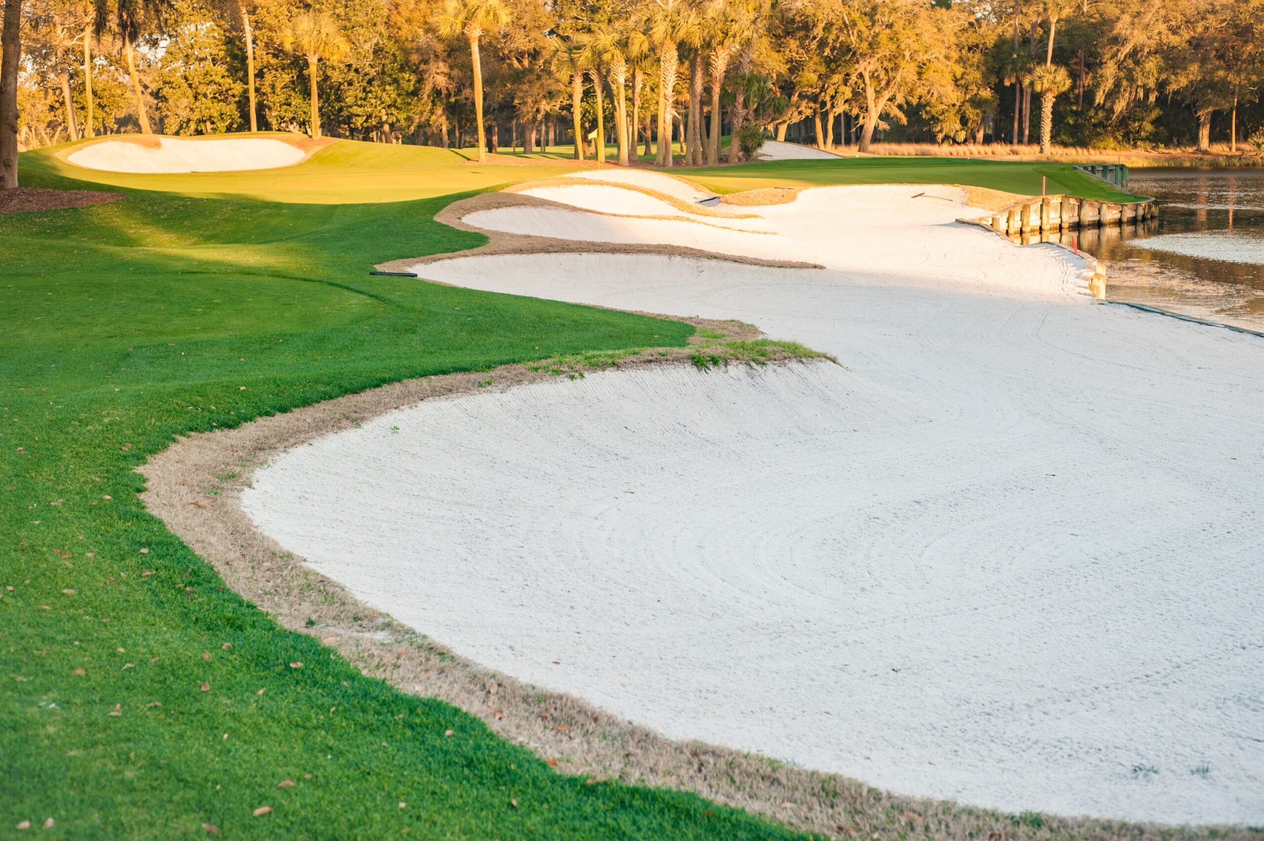 outdoor view of close up of sand trap at a golf course in Kiawah Island, South Carolina 
